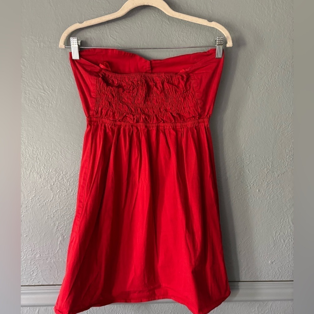 Judith March | Strapless Embroidered Elephant Dress | Red | Assumed S/M - Picture 6 of 13